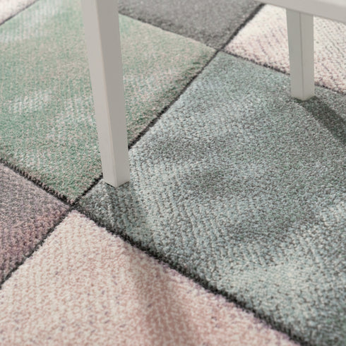 Kurzflor-Teppich |Ideal für Wohnzimmer, Esszimmer, Schlafzimmer oder Kinderzimmer | Mehrfarbig
